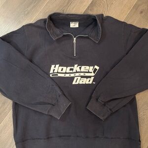 Vintage “Hockey Dad” Quarter-Zip Sweatshirt